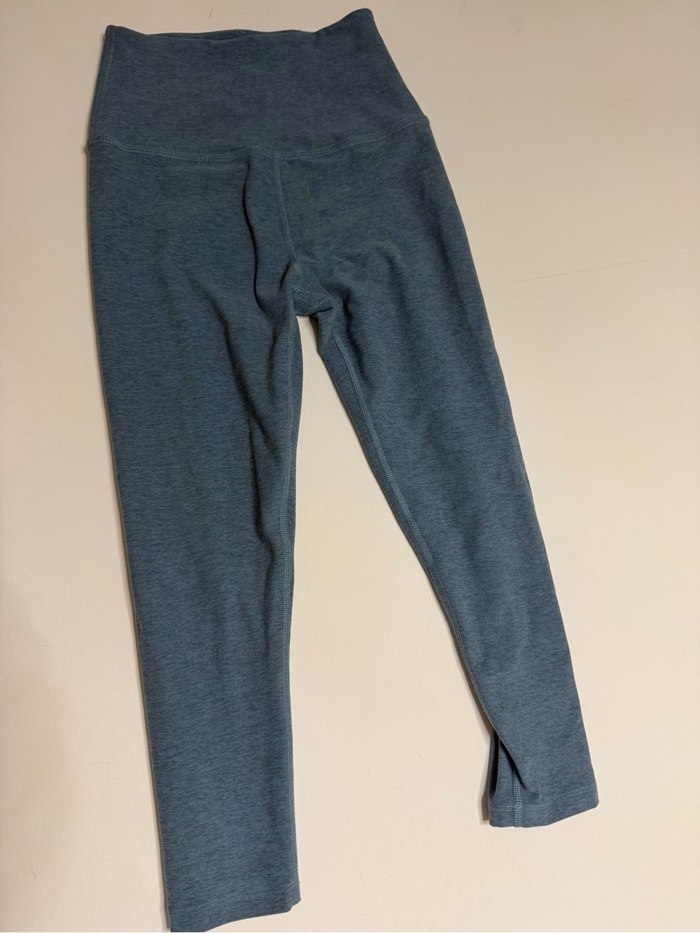 Beyond Yoga Girls' Heathered Teal-Blue High-Waist Leggings
